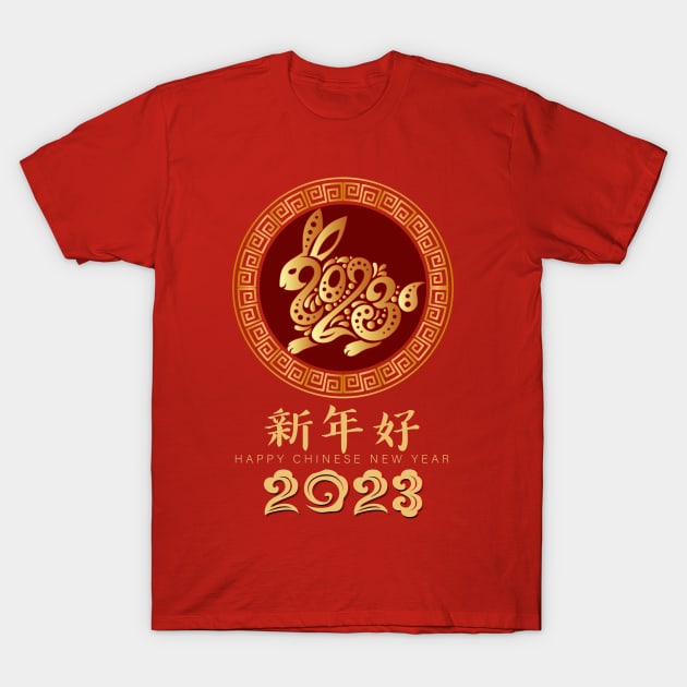 Happy Chinese New Year 2023 - Year Of The Rabbit Men Women T-Shirt by Gendon Design